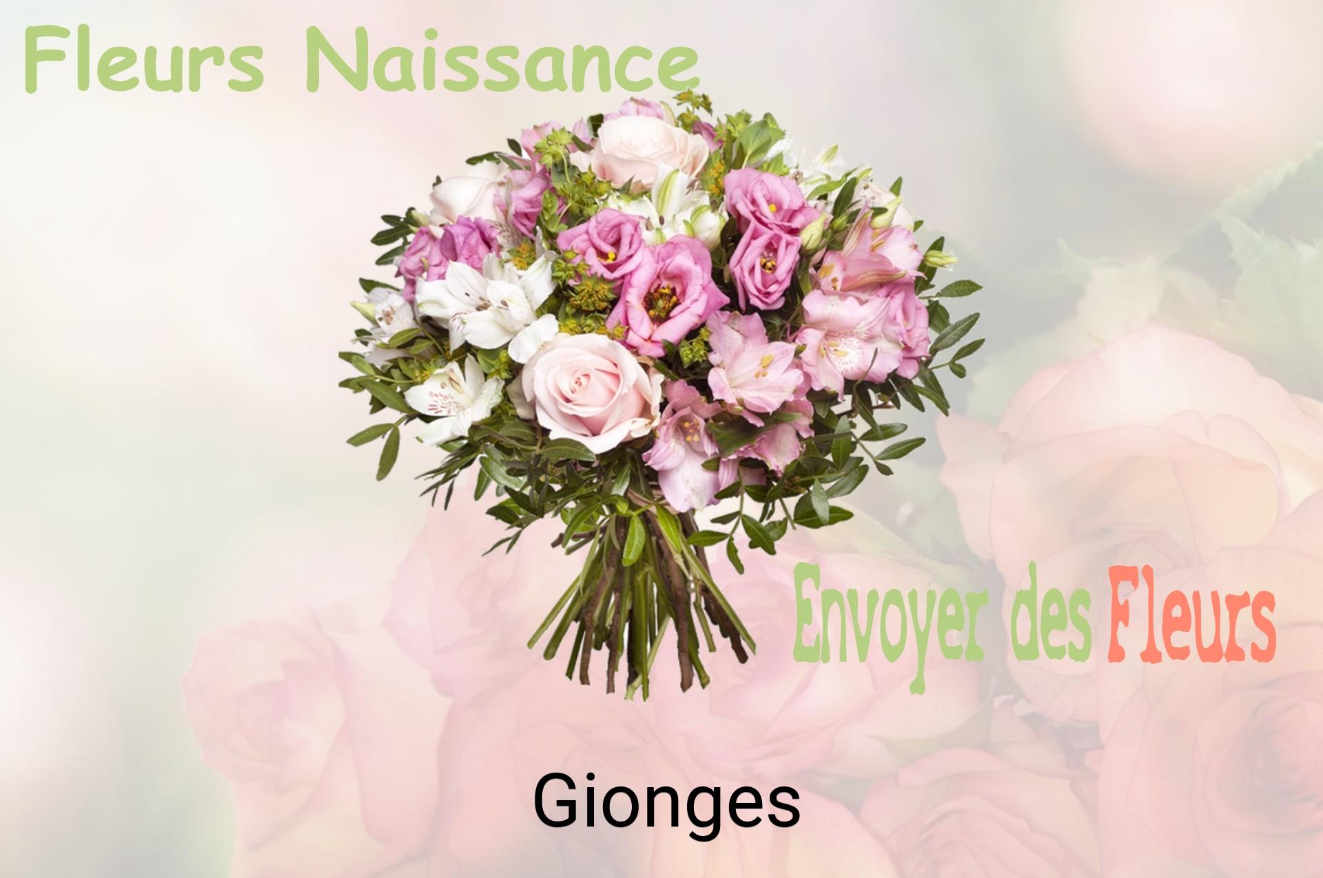 Bouquet de fleurs de naissance livré à Gionges
